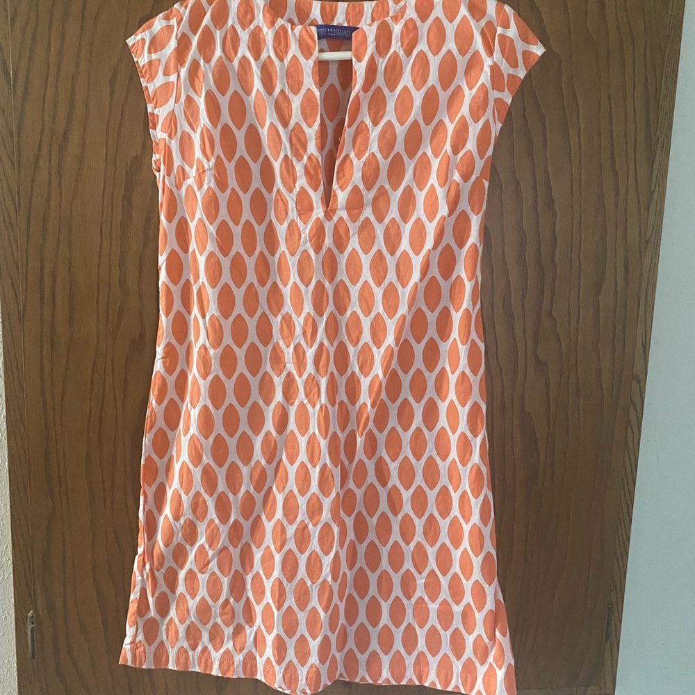 Peach & White Boutique Beach Coverup